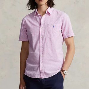 Ralph Lauren Seersucker Pink Button Up